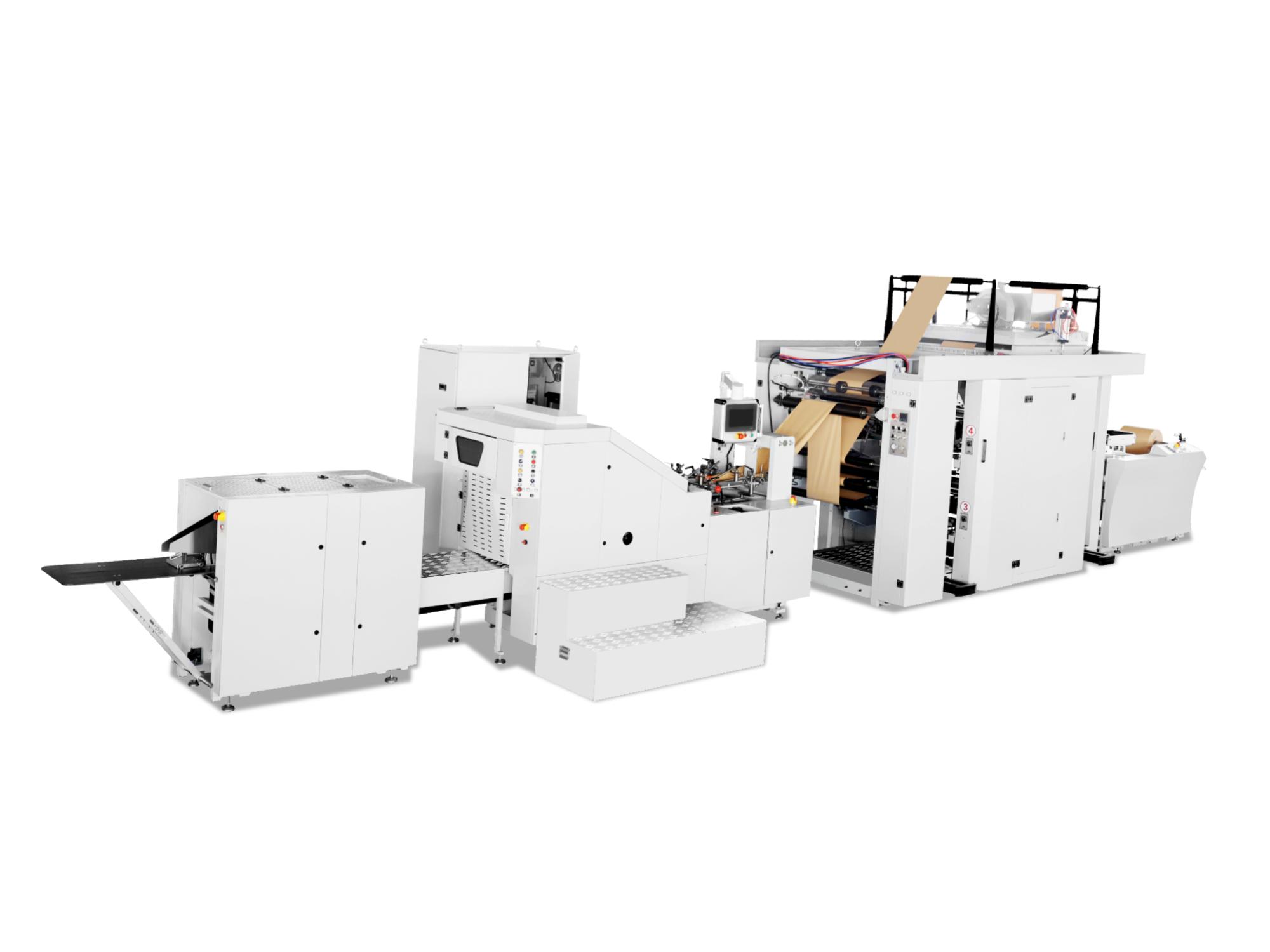 Square Bottom Paper Bag Machine with Inline Printing