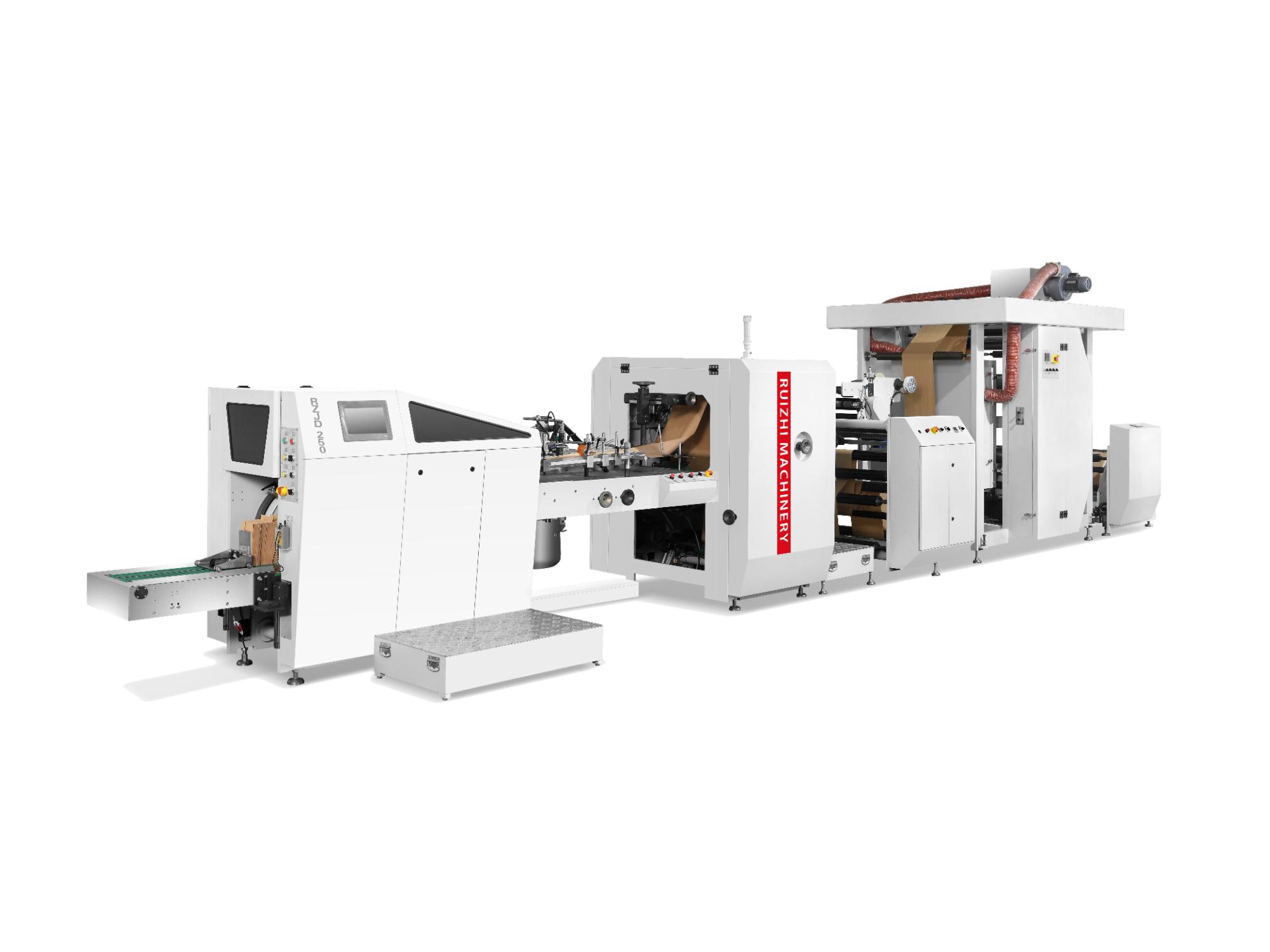 Flat Bottom Paper Bag Machine with Printing Inline